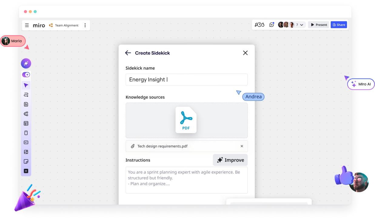 Miro board with AI-generated insights