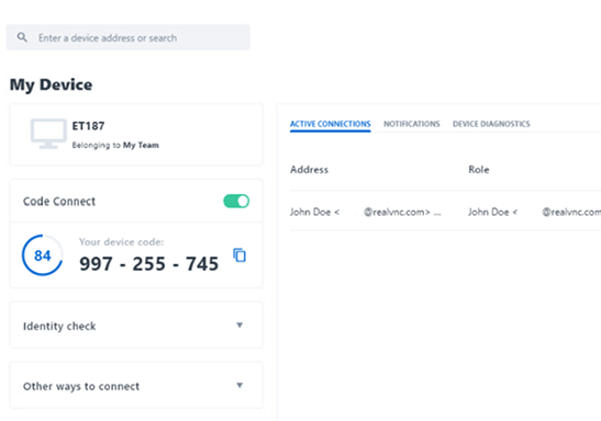 Remote access with Code Connect